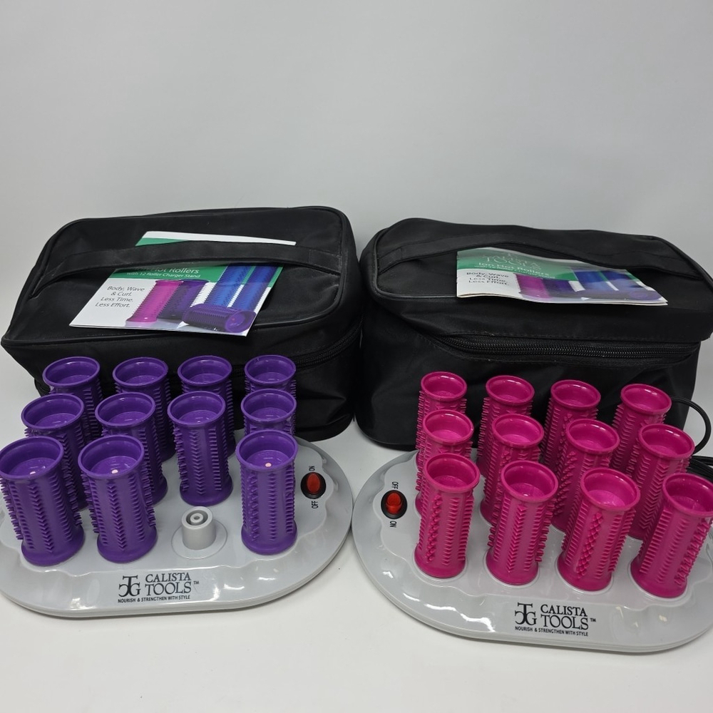 2 Calista Tools Ion Hot Rollers Short Missing 1 Roller Travel Curlers No Clips